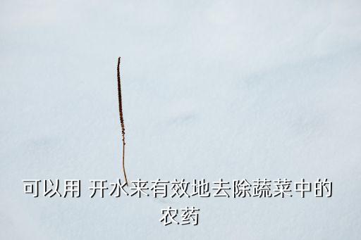 可以用 開水來有效地去除蔬菜中的 農藥