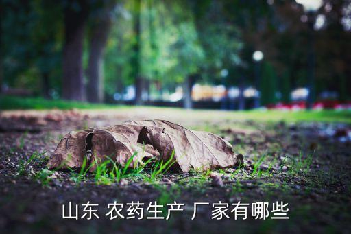 山東 農藥生產 廠家有哪些