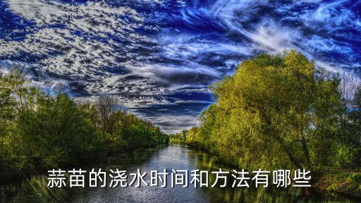 蒜苗的澆水時間和方法有哪些