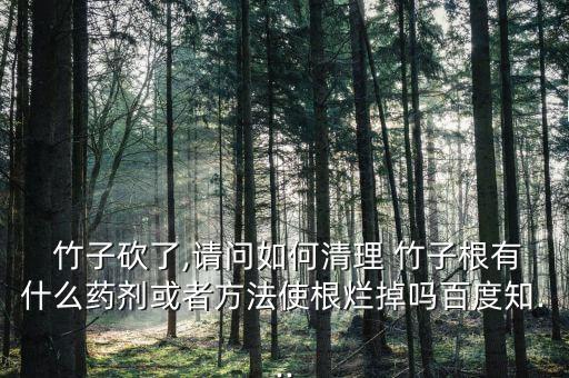  竹子砍了,請問如何清理 竹子根有什么藥劑或者方法使根爛掉嗎百度知...