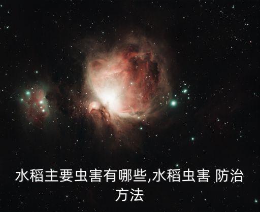 水稻主要蟲害有哪些,水稻蟲害 防治方法