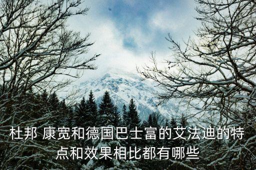 杜邦 康寬和德國巴士富的艾法迪的特點和效果相比都有哪些