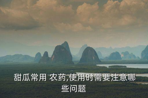  甜瓜常用 農藥,使用時需要注意哪些問題