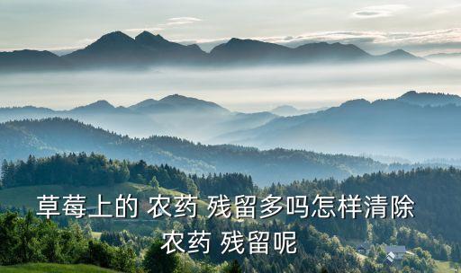 草莓上的 農藥 殘留多嗎怎樣清除 農藥 殘留呢
