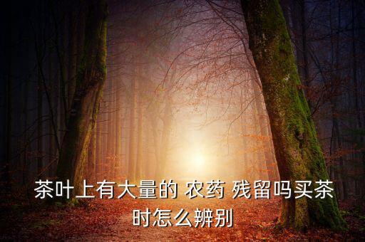  茶葉上有大量的 農藥 殘留嗎買茶時怎么辨別