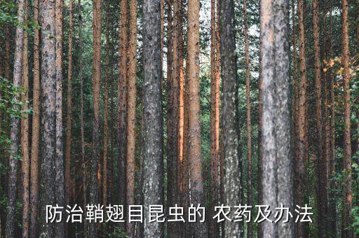 防治鞘翅目昆蟲的 農(nóng)藥及辦法