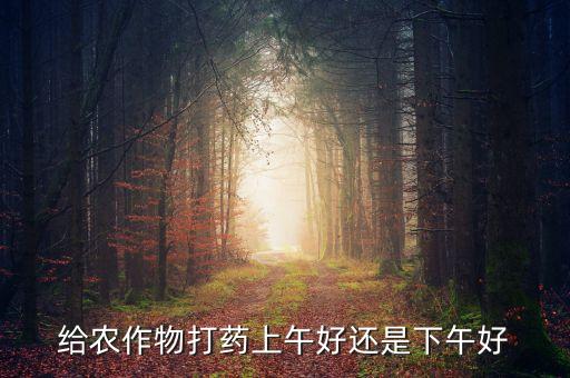 給農作物打藥上午好還是下午好