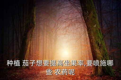 種植 茄子想要提高坐果率,要噴施哪些 農藥呢