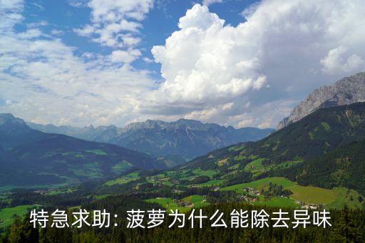 特急求助: 菠蘿為什么能除去異味