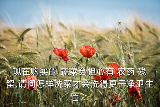 現在購買的 蔬菜會擔心有 農藥 殘留,請問怎樣洗菜才會洗得更干凈衛生百...