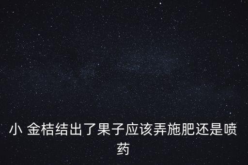 小 金桔結出了果子應該弄施肥還是噴藥