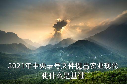 2021年中央一號(hào)文件提出農(nóng)業(yè)現(xiàn)代化什么是基礎(chǔ)