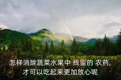 怎樣消除蔬菜水果中 殘留的 農(nóng)藥,才可以吃起來(lái)更加放心呢