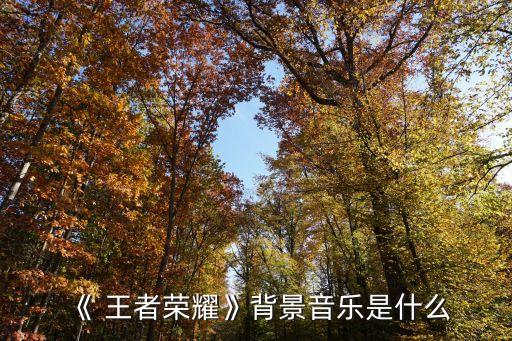 《 王者榮耀》背景音樂是什么