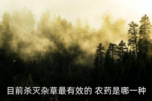 目前殺滅雜草最有效的 農藥是哪一種