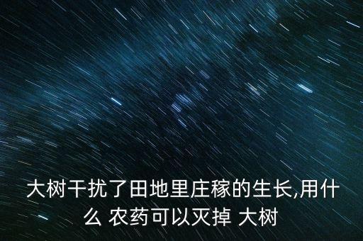  大樹干擾了田地里莊稼的生長,用什么 農藥可以滅掉 大樹