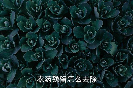  農(nóng)藥殘留怎么去除