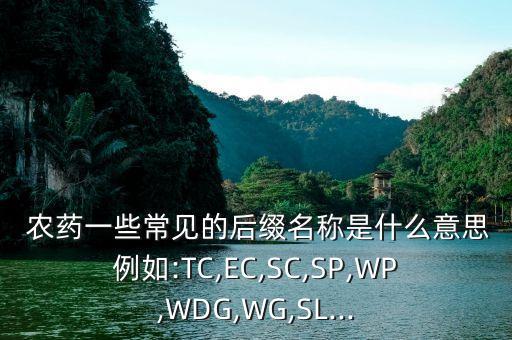  農藥一些常見的后綴名稱是什么意思例如:TC,EC,SC,SP,WP,WDG,WG,SL...