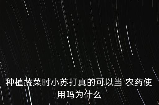 種植蔬菜時小蘇打真的可以當 農藥使用嗎為什么