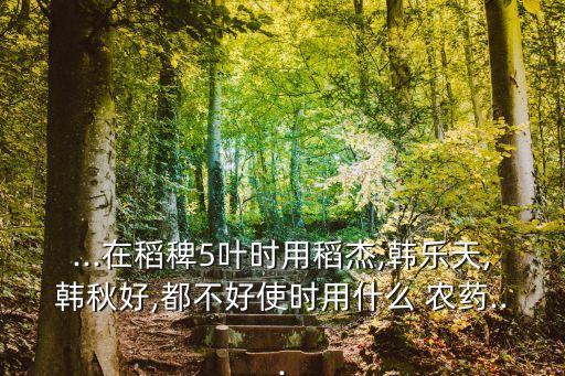 ...在稻稗5葉時用稻杰,韓樂天,韓秋好,都不好使時用什么 農藥...