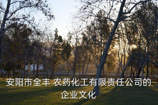 安陽市全豐 農藥化工有限責任公司的企業文化