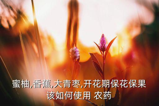 蜜柚,香蕉,大青棗,開花期保花保果該如何使用 農(nóng)藥