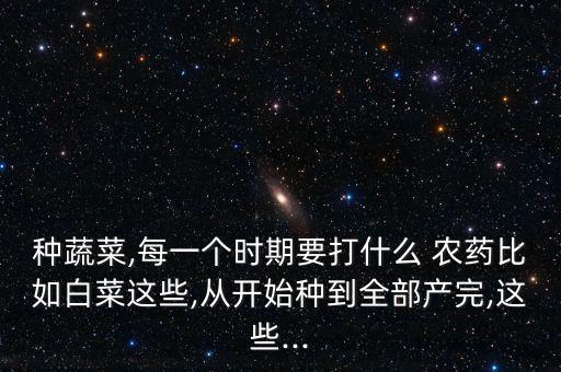 種蔬菜,每一個時期要打什么 農(nóng)藥比如白菜這些,從開始種到全部產(chǎn)完,這些...
