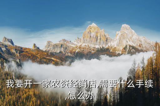 我要開一家農資經銷店,需要什么手續,怎么辦