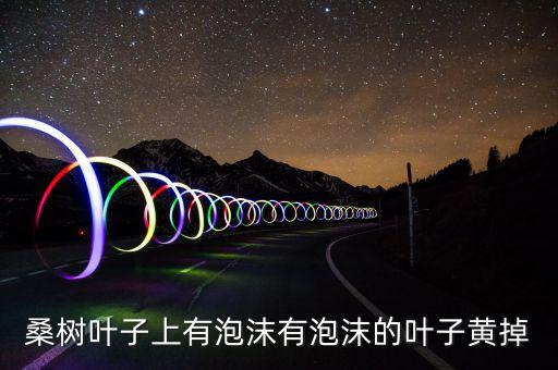 桑樹葉子上有泡沫有泡沫的葉子黃掉
