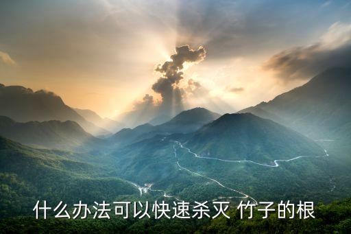 用什么農藥殺竹子,有沒有什么農藥可以殺死竹子