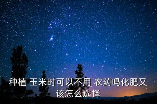 種植 玉米時可以不用 農藥嗎化肥又該怎么選擇