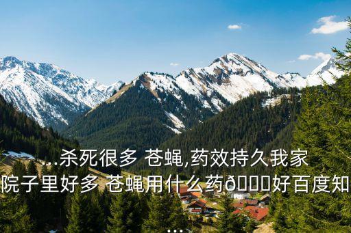 ...殺死很多 蒼蠅,藥效持久我家院子里好多 蒼蠅用什么藥?好百度知...