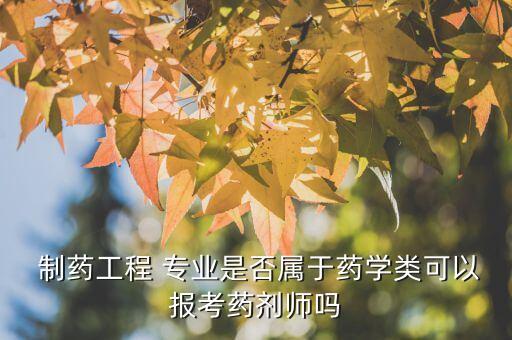  制藥工程 專業是否屬于藥學類可以報考藥劑師嗎