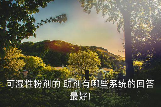 可濕性粉劑的 助劑有哪些系統的回答最好!