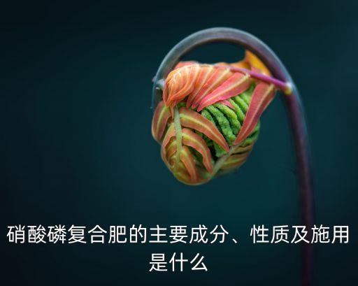 硝酸磷復(fù)合肥的主要成分、性質(zhì)及施用是什么