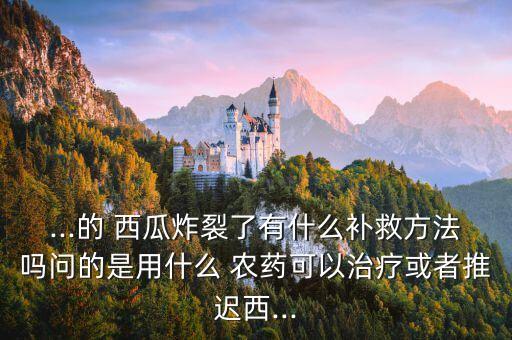 炸西瓜用什么農藥最好中毒,種西瓜打什么農藥最好