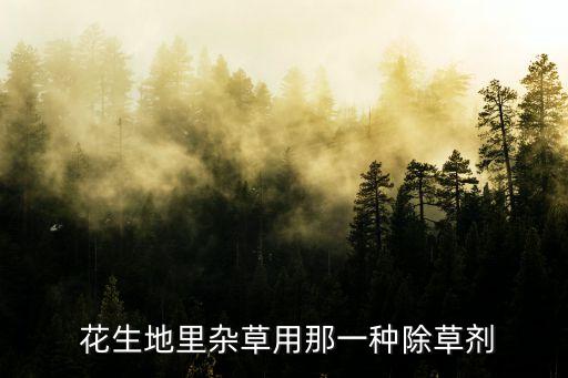  花生地里雜草用那一種除草劑