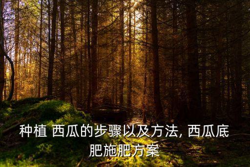 種植 西瓜的步驟以及方法, 西瓜底肥施肥方案