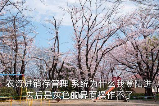 農資進銷存管理 系統為什么我登陸進去后是灰色的界面操作不了