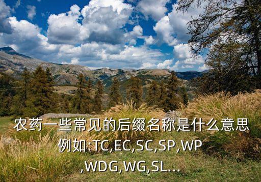  農藥一些常見的后綴名稱是什么意思例如:TC,EC,SC,SP,WP,WDG,WG,SL...