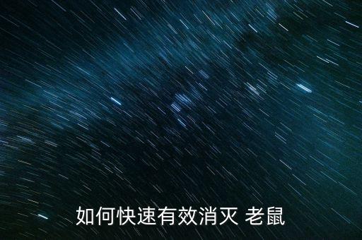 如何快速有效消滅 老鼠