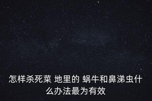 怎樣殺死菜 地里的 蝸牛和鼻涕蟲什么辦法最為有效