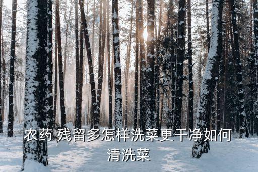  農藥 殘留多怎樣洗菜更干凈如何 清洗菜