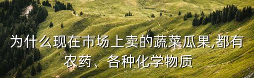 為什么現在市場上賣的蔬菜瓜果,都有 農藥、各種化學物質