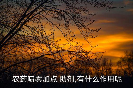  農藥噴霧加點 助劑,有什么作用呢
