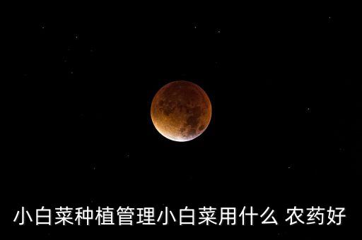 小白菜種植管理小白菜用什么 農藥好