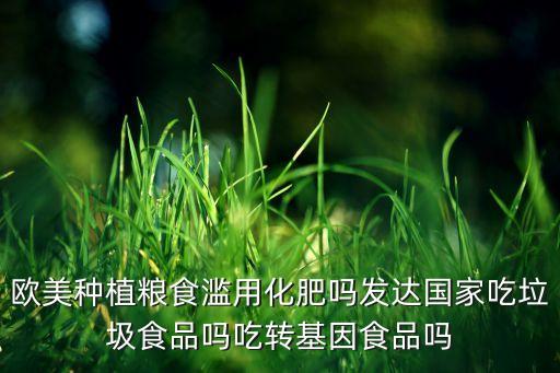 歐美種植糧食濫用化肥嗎發達國家吃垃圾食品嗎吃轉基因食品嗎