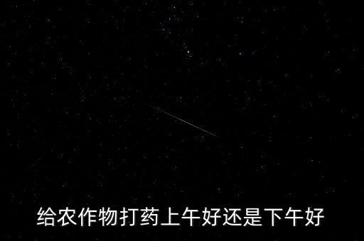 給農作物打藥上午好還是下午好