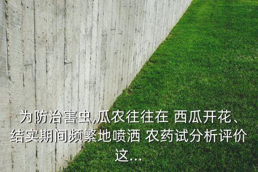 為防治害蟲,瓜農(nóng)往往在 西瓜開花、結(jié)實(shí)期間頻繁地噴灑 農(nóng)藥試分析評價(jià)這...