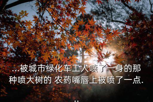 ...被城市綠化車工人噴了一身的那種噴大樹的 農藥嘴唇上被噴了一點...